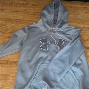 women’s small grey under armour logo hoodie
